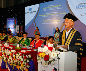Education Minister giving speech
